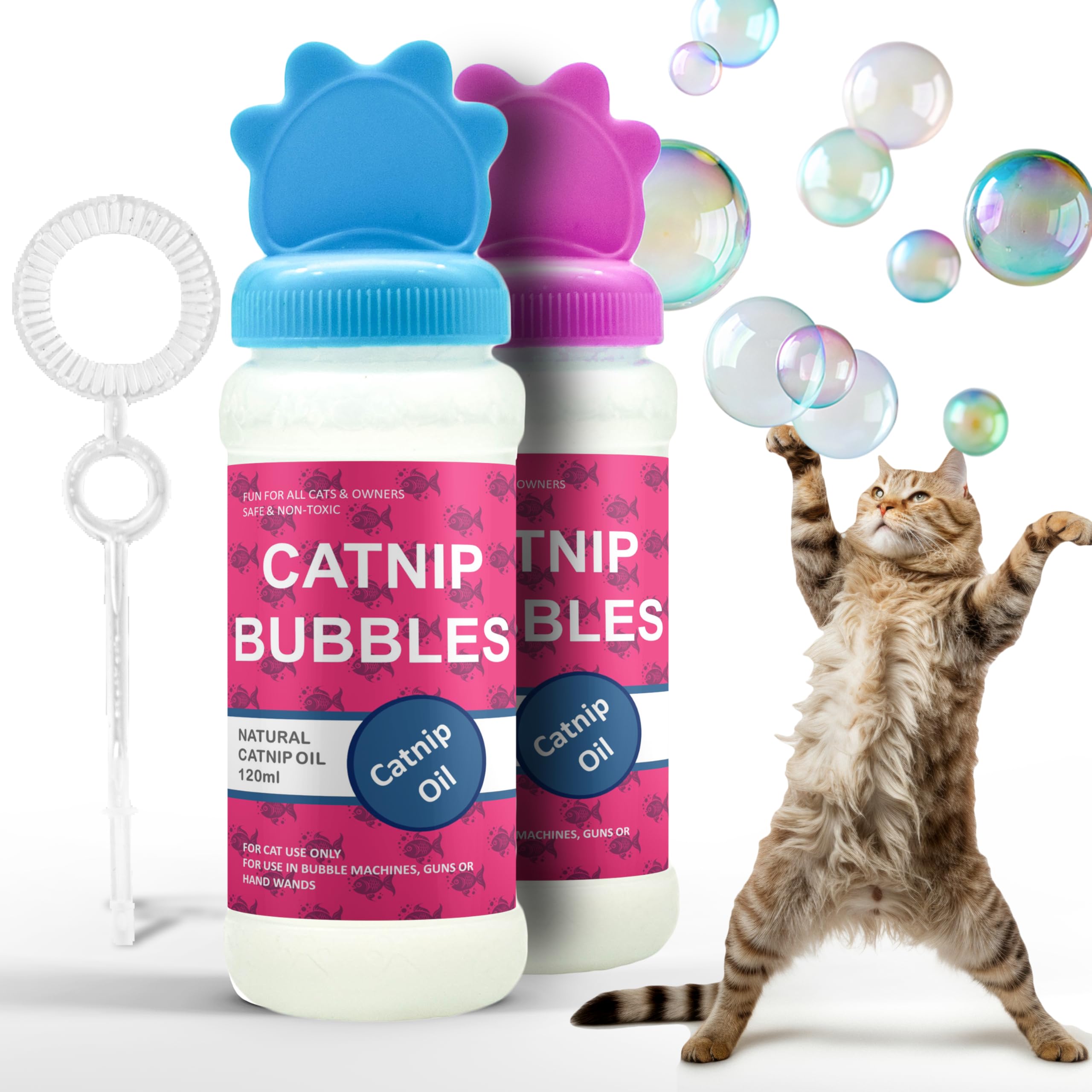 Petopedia 2x Catnip Bubbles for Cats & Kittens - NATURAL CATNIP OIL, Safe Interactive Cat Toys – Liquid, Refill, Fetch Play, Reduces Boredom (240ml, Pack of 2)