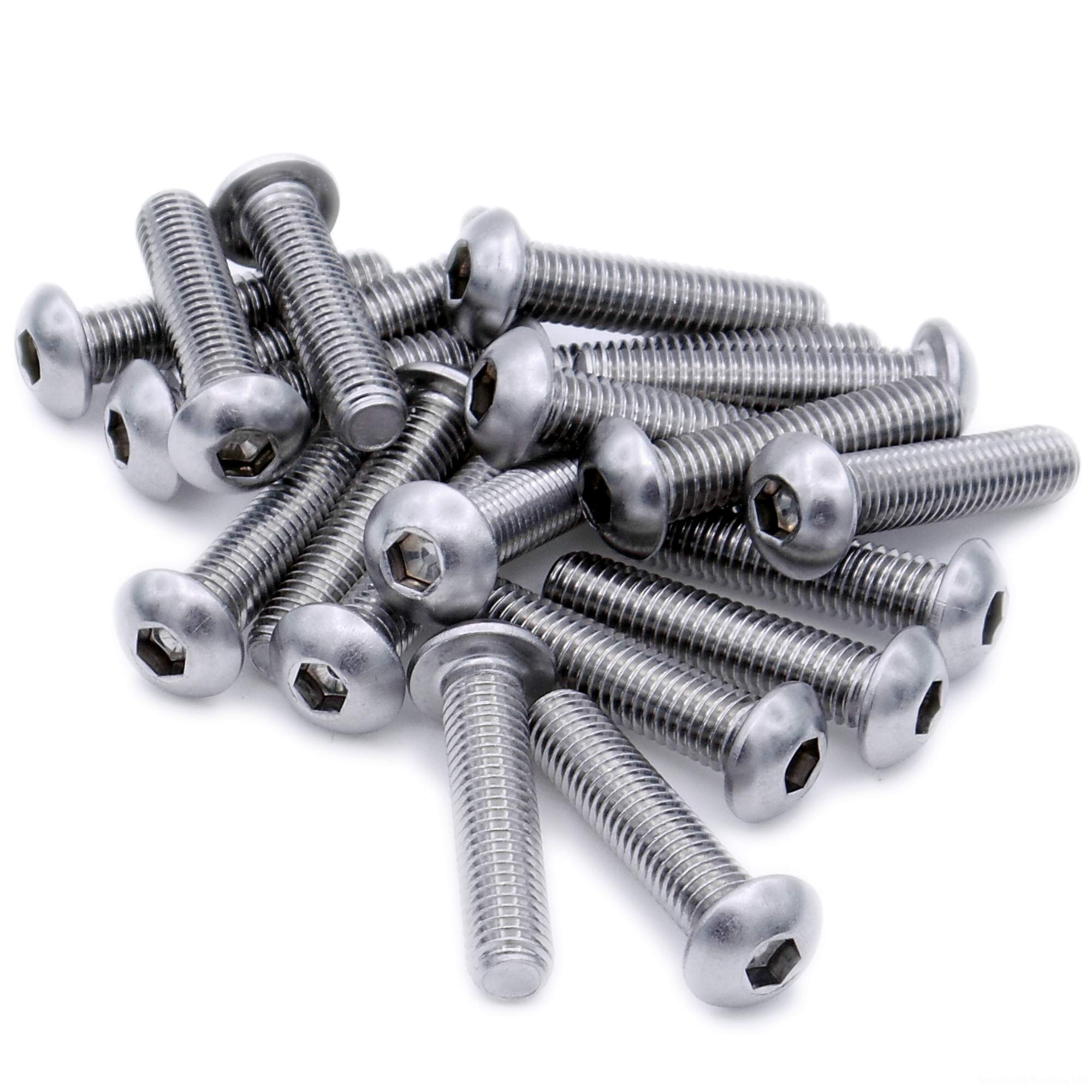M3 (3mm x 3mm) Hex Socket Button Machine Screw (Bolt) - Stainless Steel (A2) (Pack of 20)