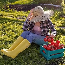 HISEA Women Rain Boots Slim Calf PVC Rubber Boot