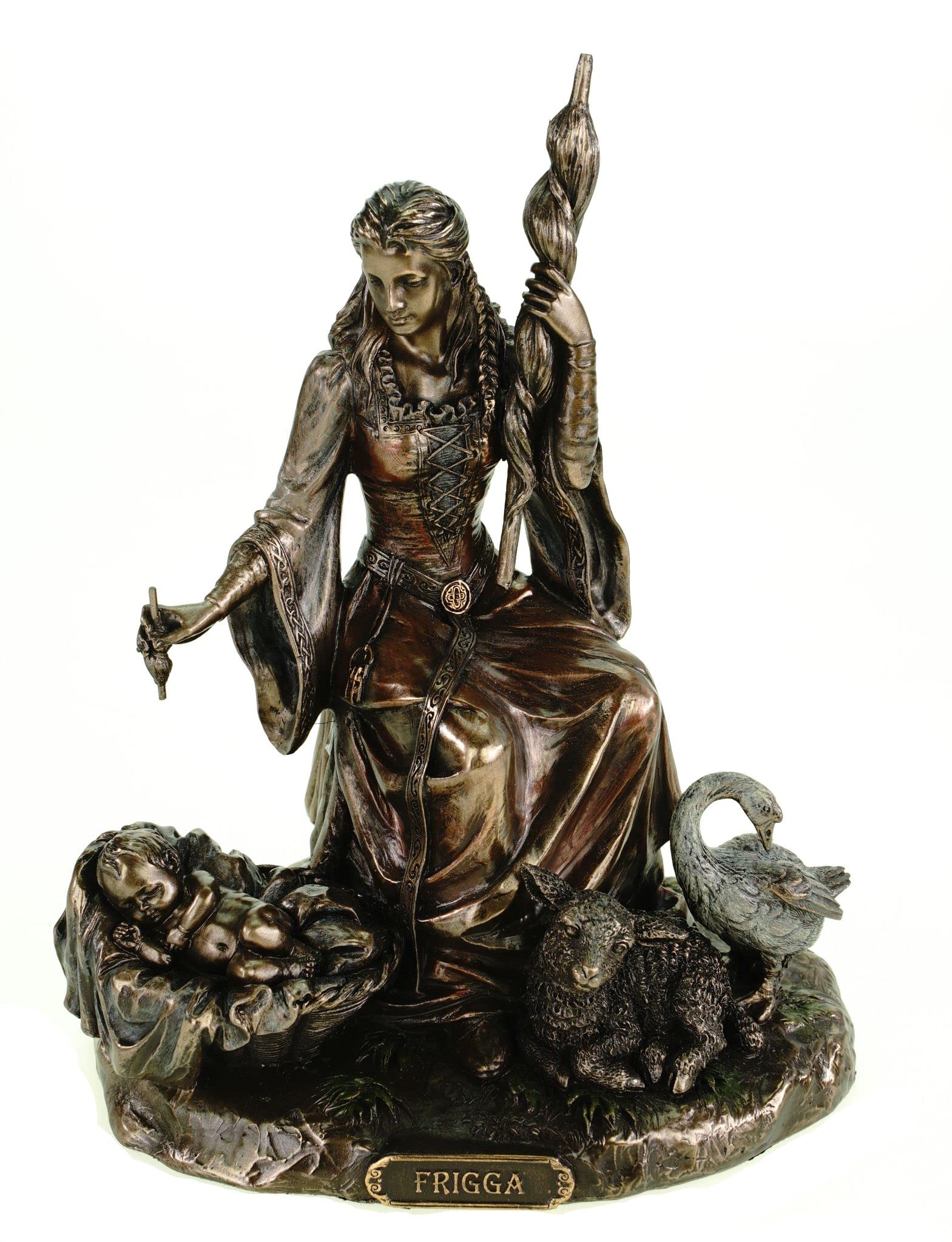 Veronese Frigg Nordic Goddess Of Love Bronze Sculpture Collectible Figurine