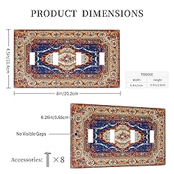 Spshian Vintage Bohemian Blue Red Floral Retro Quad