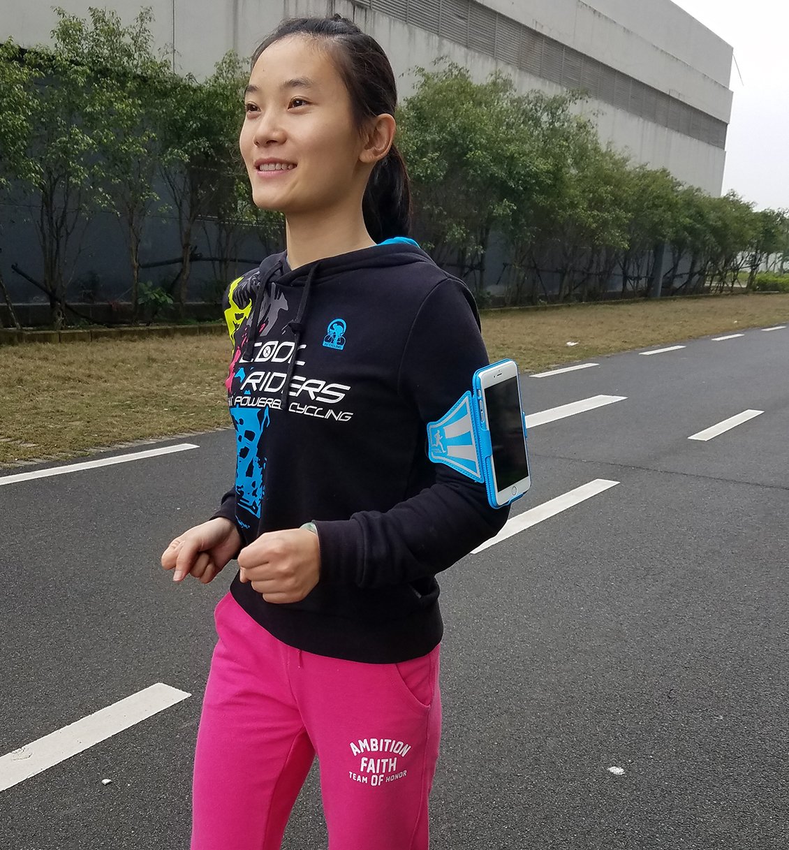 Armband For Running - Egrace iPhone 6S Plus / 6 Plus Armband Running Belt With Slide Holster Defender Case Sweat Proof / Impact Resistant Case for Running GYM Workout Fitness (Blue)