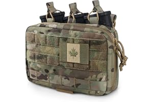 WYNEX Tactical Mag Admin Pouch, Molle Utility Tool Pouch EMT Organizer with Triple Stacker Magazine Holder for M4 M16 Canada 