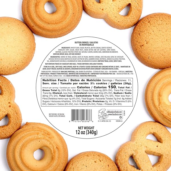 BAUDUCCO ASSORTED BUTTER COOKIES TIN, 12 OZ (PACK OF 1) – TRADITIONAL DANISH SHORTBREAD STYLE COOKIES, PERFECT HOLIDAY GIFT OR SWEET SNACK TREAT – NO ARTIFICIAL COLORS