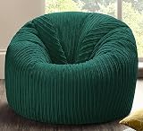 Beautiful Beanbags Childrens Jumbo Cord Beanbag Chair Teal Ready Filled view 2