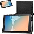 Bige Case,PU Leather Folio 2-Folding Stand Cover for 8in Verison Alcatel TCL Tab 8 (Model TCL 9038s)/T-Mobile Alcatel Joy Tab 2 8 (Model 9032Z) Tablet,Black