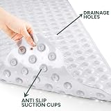 Zuvo Extra Long Bath Mat 100x40cm Clear Non Slip Anti Mould Machine Washable view 6