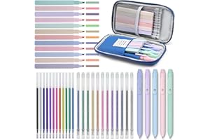 Daerthotk 42 Pack Gel Pens for Coloring Books, 5 Gel Pen 0.5mm Black Ink, 12 Vibrant Sparkle Metallic Glitter Pens with 12 Extra Refills for Enduring use, 12 Pastel Highlighters for Man Woman(Blue)