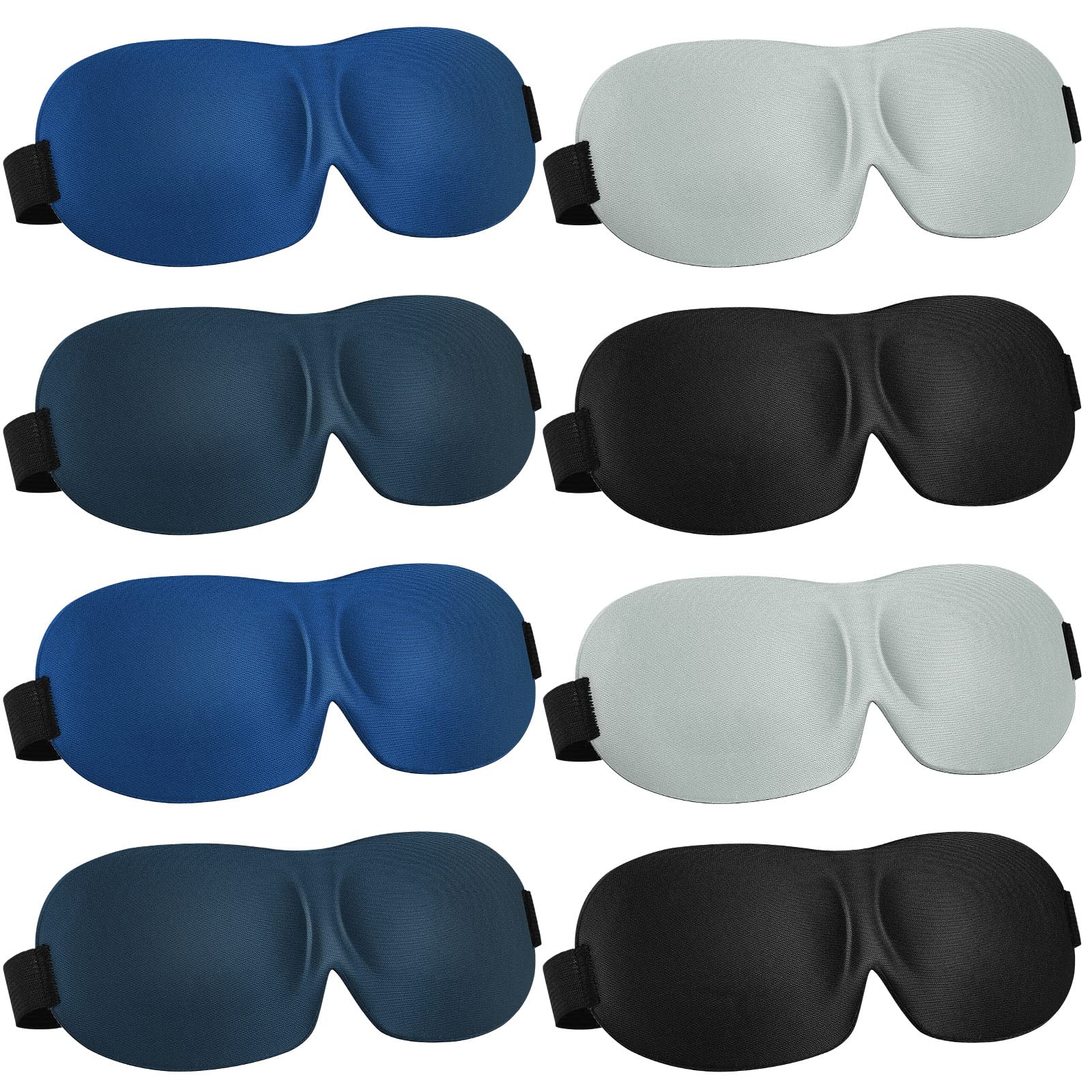 Photo 1 of 8 Pcs Sleep Eye Mask 3D Contoured Eye Mask Blackout Eye Covers for Sleeping with Adjustable Strap Block Out Light Night Blindfolds Soft Comfy Eye Shade for Women Men(Medium,Retro Colors)