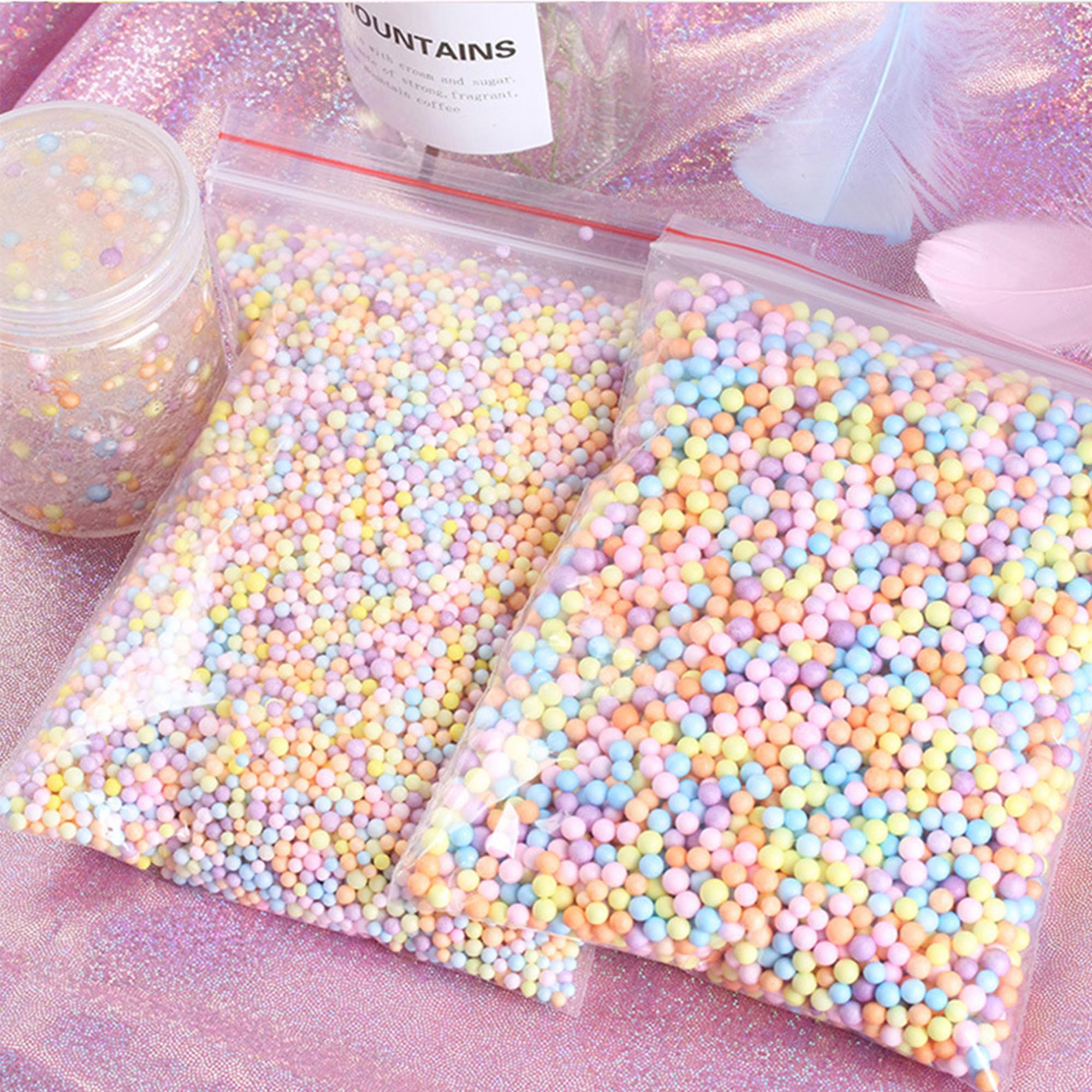 MINGZE 50G White Styrofoam Foam Balls for DIY and Slime Supplies, Craft Foam Balls 2.5-3.5mm for Kids DIY Arts Crafts Decorations, Home Decorative, Wedding and Party Decorations