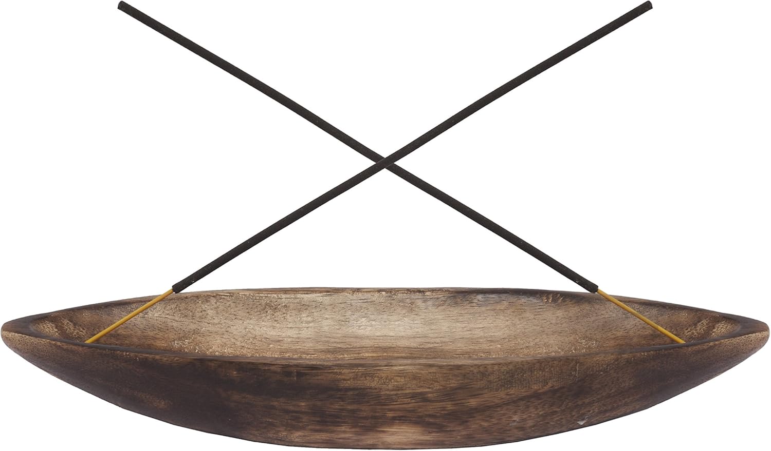 GoCraft Antique Wood Incense Ash Catcher 10 inches Boat Shaped Incense Holder