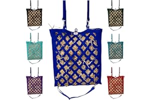 Majestic Ally Premium Nylon Hay Bag for Horses and Livestock, Simulates Grazing, Slow Feeding, Heavy-Duty PP Webbing,Quick-Adjust Straps, Small Hole for Digestion, Multiple Colors (Royal Blue)