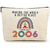 20th Birthday Gifts for Girls Makeup Bags, 2006 Happy 20th Birthday Decorations for Teen Girls, 20 Year Old Girl Birthday Gifts for Daughter, Sister, Granddaughter, Cosmetic Travel Pouch, Christmas