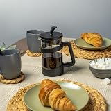 Café Olé Style Cafetiere 350ml 1 Cup Plastic Glass Black VMP-03F view 7