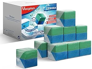 Vacplus WC Reiniger Duo-Aktiv Reinigungswürfel für Wasserkästen, 12 Stück, extra stark, verhindert Kalk & Schmutz