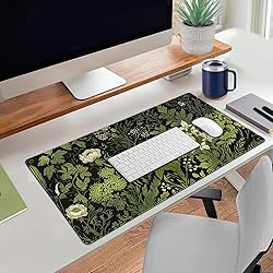 Nasdalgias Floral Green Leaves Plant Pad Matt for
