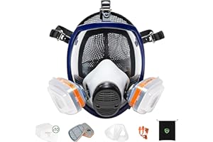 AirGearPro G-750 Respirator Full Face Mask with A1P2 Filters Anti-Gas, Anti-Dust | Gas Mask Ideal for Painting, Woodworking, Construction, Sanding, Spraying, Chemicals, DIY etc