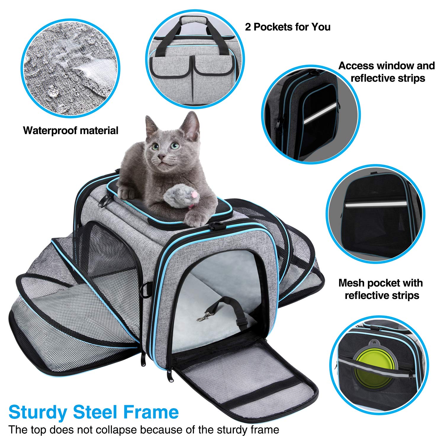 Maskeyon Airline Approved Pet Carrier, Large Soft Sided Pet Travel TSA