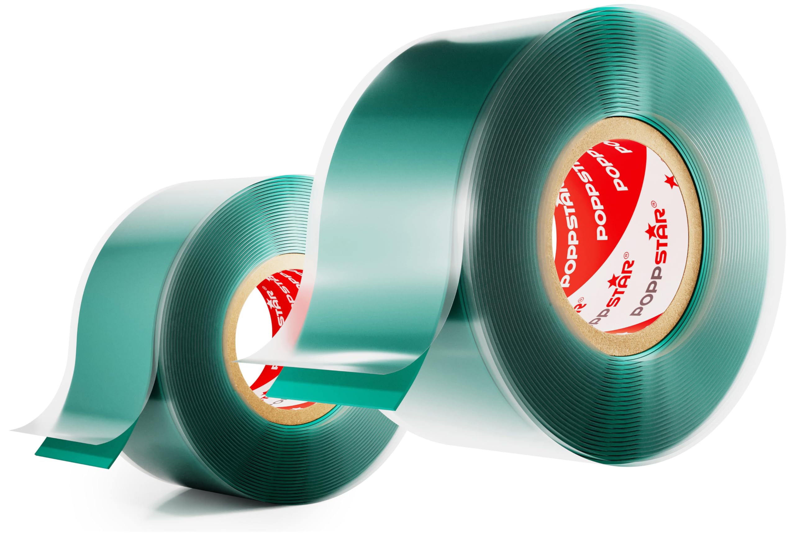 POPPSTAR Self-Fusing Silicone Band, Silicone Tape, 3m x 25mm, Sealing & Insulating Strip (water-tight, air-tight), green, 2 Rolls