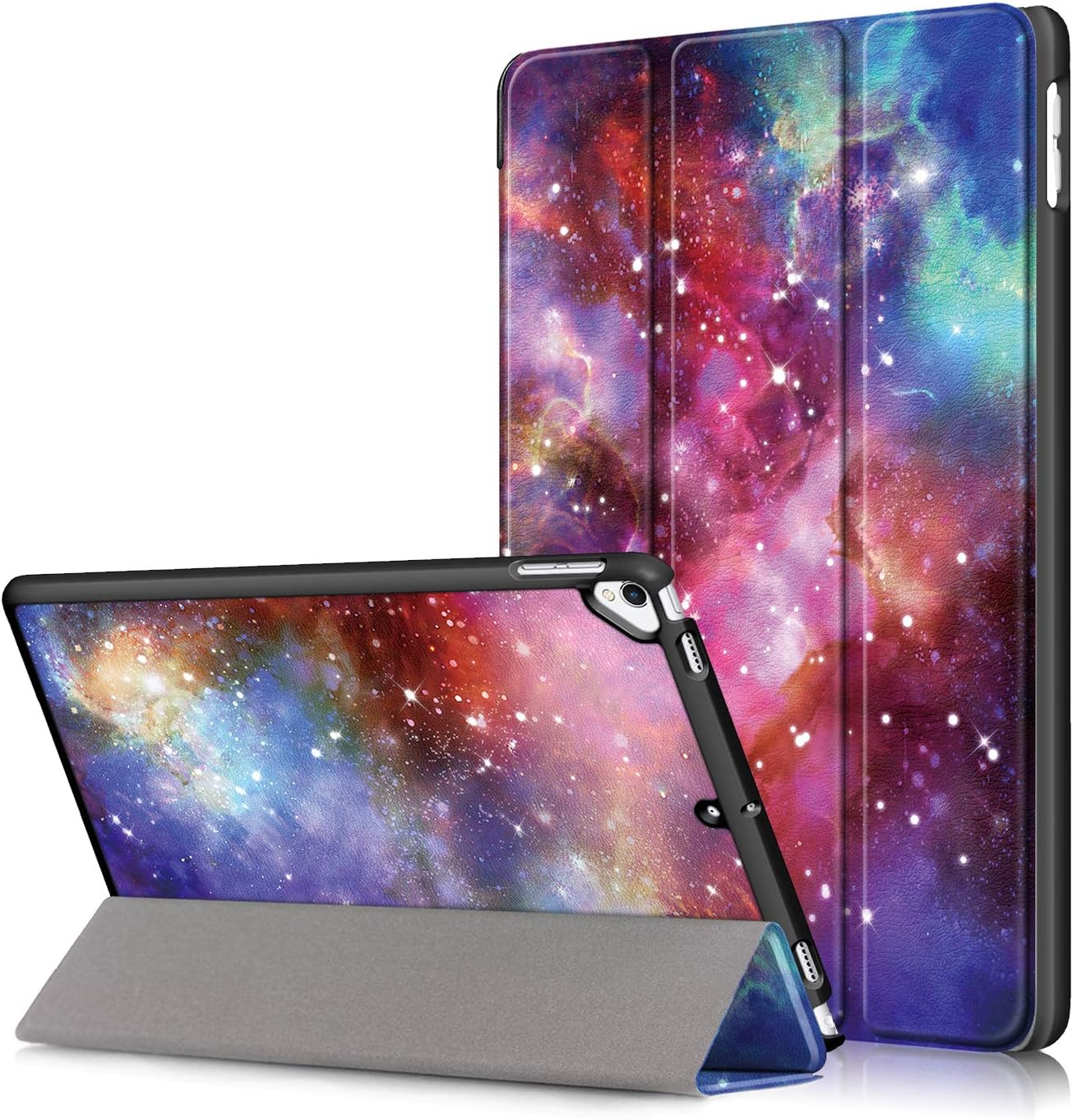 SuromSmart Folio Case for New iPad 10.2 9th Generation 2021/iPad 8th Generation 2020/iPad 7th Generation 2019, Slim Tri-Fold Stand Cover Case with Auto Sleep/Wake for iPad 10.2 Inch, Galaxy