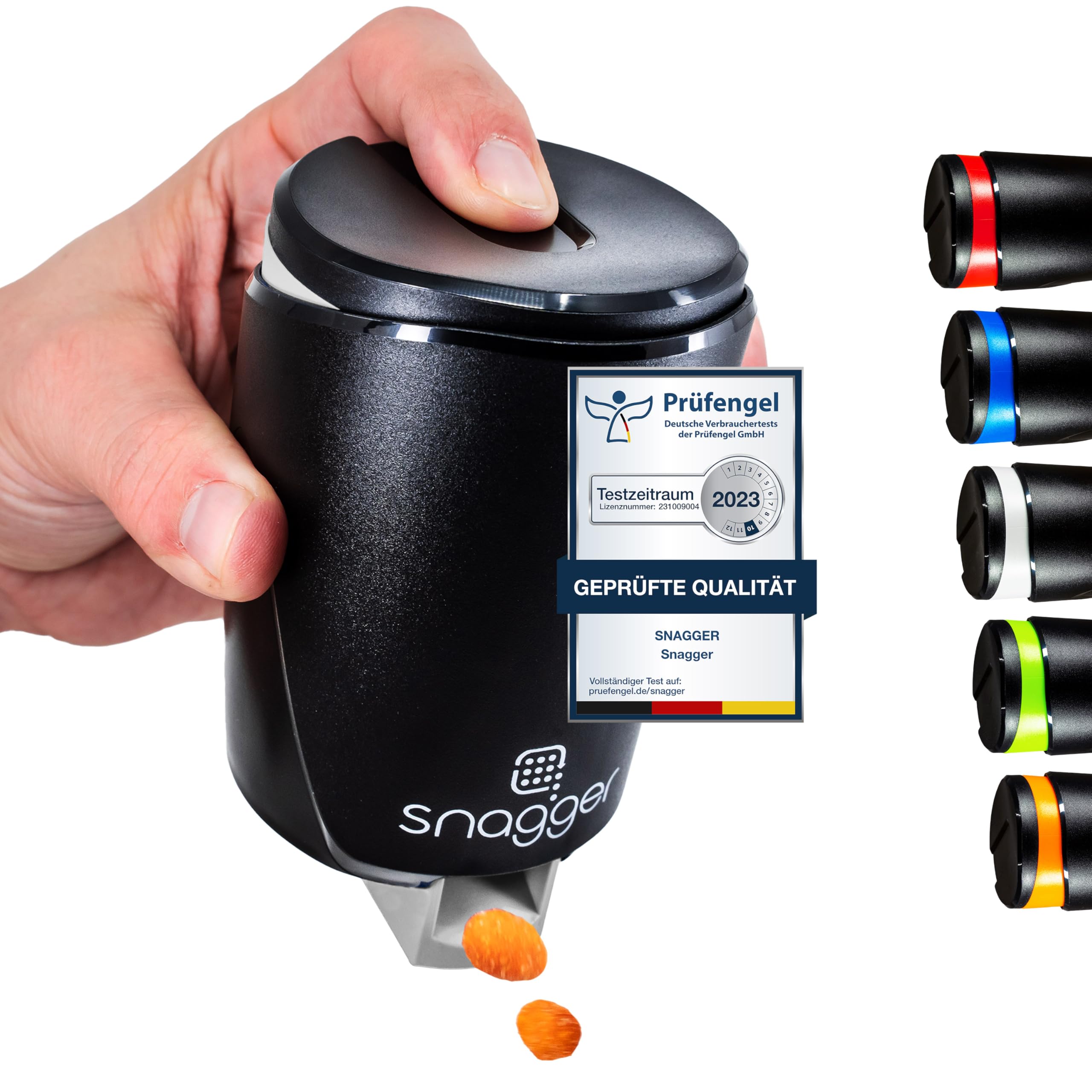 snagger - The snack dispenser // clean hands when snacking (black-grey)