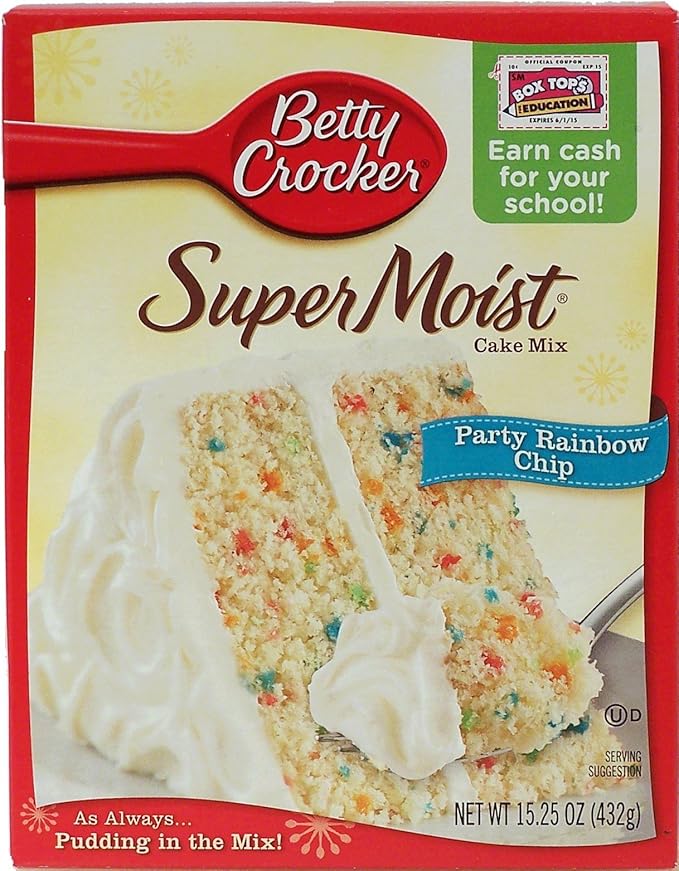 Betty Crocker Super Moist Party Rainbow Cake Mix (3 packs) 432g Amazon