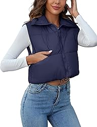 Kissonic Women's Padded Down Vest Puffer Stand