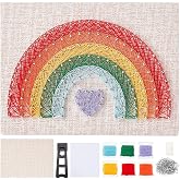INFUNLY DIY String Art Kit 3D Rainbow Strings Making Kits Heart String Art Crafts Kit for Beginners DIY Rainbow Strings Craft Kit for Adults Birthday Holidays Gifts Home Decor