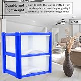 Neat. 2-Drawer See-Through Plastic Storage Unit Blue 40x39x39 cm view 3