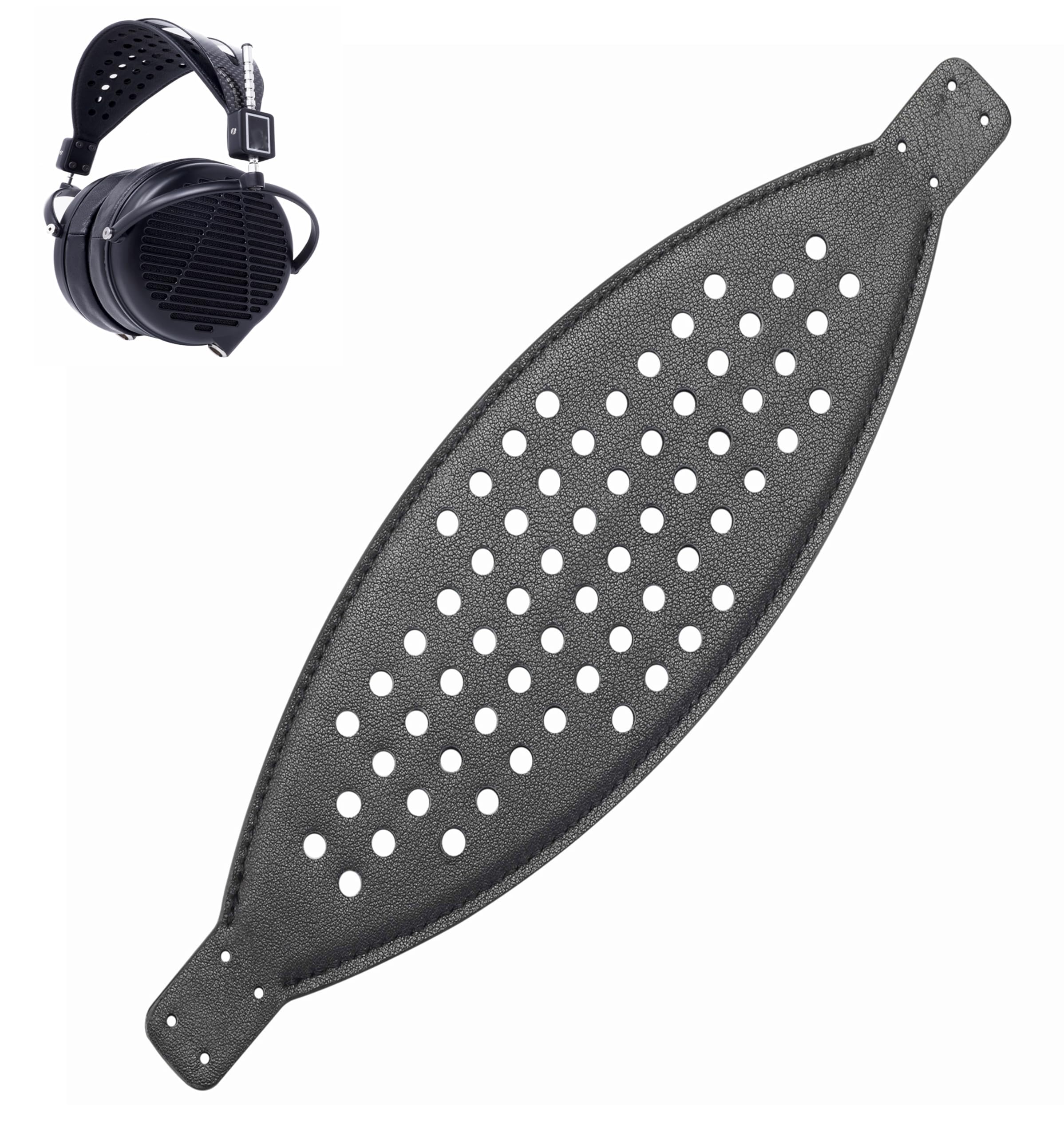 AHG Premium Leather LCD Headband strap compatible with Audeze LCD-2 LCD-3 LCD-4 LCD-4z LCD-X LCD-XC LCD-MX4 and LCD-GX Suspension headphones (Black). Premium Cowhide Leather | Professionally Stitched
