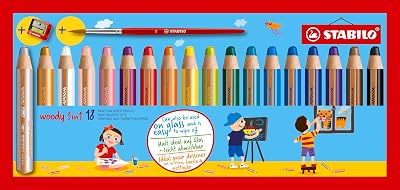 STABILO Woody 3-in-1 Multi-Talented Pencil Pack 18 Assorted Colors