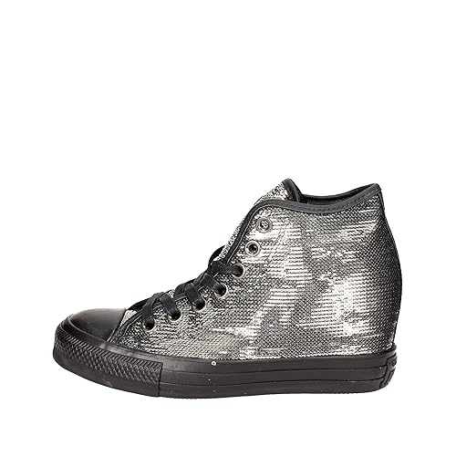 CONVERSE CTAS LUX MID SNEAKERS NERO METALLIC SILVER 559048C - 36, NERO: Amazon.it: Scarpe e borse