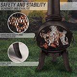 Jago Outdoor Chiminea 108cm Cast Iron Patio Heater with Hinged Mesh Door view 3