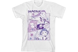 Bioworld Kpop Demon Hunters Panel Art Huntr X Youth White Crew Neck Short Sleeve T-Shirt