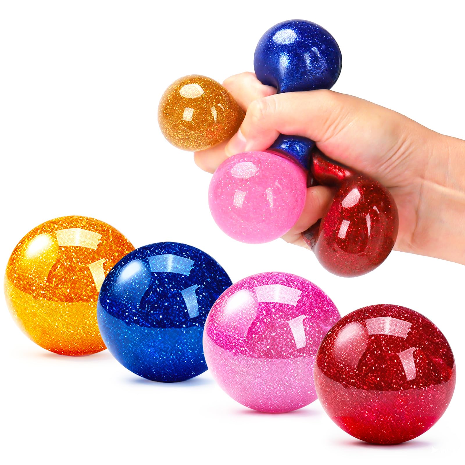 Photo 1 of 24 Pack Fidget Stress Balls,Sensory Squishy Ball Anti-Anxiety Toys Bulk for Kids, Adults Stress Relief,Fun for Student Classroom Prize, Birthday,Party Favors, Children's Day,Easter Basket Stuffers
