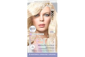 L'Oreal Paris Feria Advanced Lightening System Hair Bleach, Extreme Platinum, Includes Anti-Brass Nourishing Conditioner, 1 H