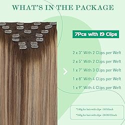 Clip in Hair Extensions Human Hair,Chocolate Brown