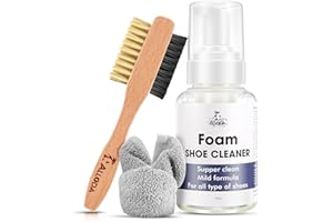 Alloda Shoe Cleaner, Rich Foam Clean 80Pairs, Suede Shoe Cleaner, Leather Cleaner, Sneaker Cleaner Kit, Shoe Cleaning Kit with Brush Towel, (clear)