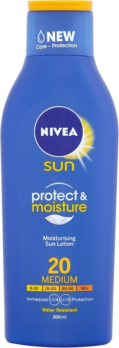 Nivea Sun Protect Moisture Lotion SPF 20 Medium Tan 200ml Hydrating Sunscreen