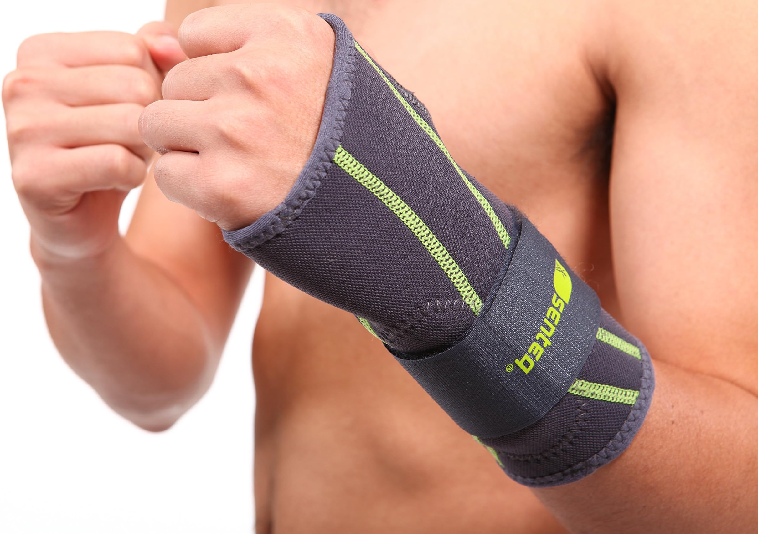 SENTEQ Wrist Support Wraps - Medical Grade & FDA Approved. Wrist Stabilization Sleeve and Wraps with TPR Gel Padding Provides Support for Carpal Tunnel (SQ2 N001 S)