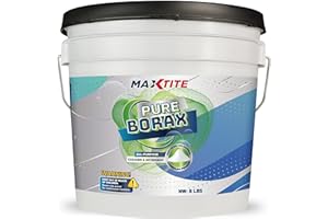 MAXTITE Pure Borax (8lbs) - Multipurpose Cleaning, Brightening and Freshening Powder for Surfaces, Laundry, Grime and More - Resealable Container - Made in USA