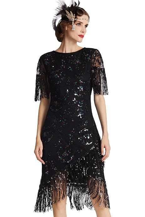 Dress Long Fringed Sequin Gatsby Dress 