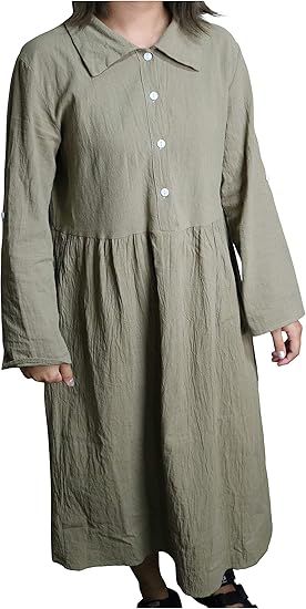 Amazon Co Jp リベクロ レディース ワンピース ミモレ丈 可愛い プチプラ チュニック トップス 大きいサイズ ゆったり 長袖 体型カバー 服 ファッション小物