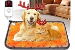 LanPool Pet Heating Pad, Upgraded Dog Cat Heating Pad,Outdoor & Indoor Heatings Pad for Cats, Waterproof Self Dogs Heatings Pads with 9 Adjustable Temperature,Electric Pet Pads for Cats and Dogs