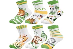 Queenshin Kids Girls Socks Funny Novelty Cute Animals Crew Ankle Socks Birthday Gifts Christmas Stocking Stuffers 6 Pairs