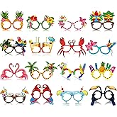 Vinsot 32 Pack Beach Pool Party Eyeglasses Decor Mardi Gras Luau Paper Glasses Bulk Hawaiian Sunglasses Frame Tropical Pool Props Photo Booth Props for Carnival Beach Party Favor Birthday Supply Decor