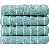 BAGNO MILANO Turkish Bath Towels Set - 100% Cotton Towels Velvety Soft & Ultra-Absorbent (Aqua Green, 4 pcs Hand Towel Set)