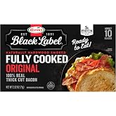 HORMEL BLACK LABEL Fully Cooked Bacon, Thick Cut Bacon, 2.5oz | Precooked Bacon, Shelf Stable. 5g Protein (9%DV). Gluten-free, Keto Snacks. Perfect for a Quick Meal - Breakfast, Sandwiches