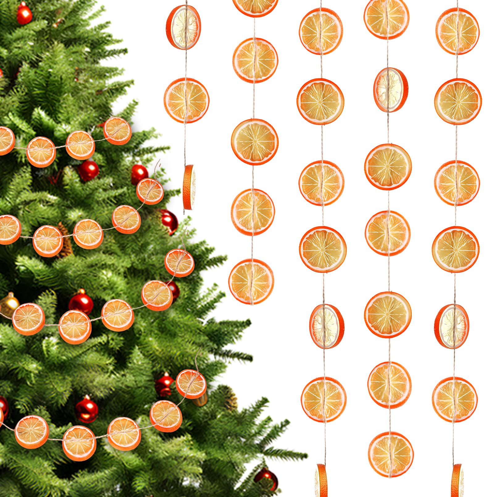 Photo 1 of 10Ft Dried Orange Slice Christmas Fall Garland - Reusable Orange Slices Garland, Christmas Decorations for Fall & Thanksgiving