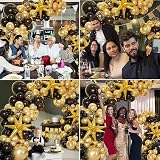 Conleke 161Pcs Black Gold Balloon Arch Kit with Explosion Star Foil Balloons view 6